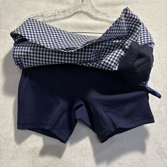 Polo Golf Ralph Lauren Ruffle Gingham Check Skort Women's 2 Blue Black White - Picture 12 of 16